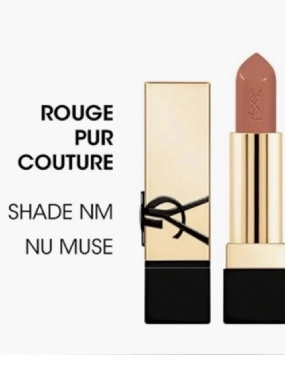 NIB YSL Rouge Pur Couture Satin Lipstick Travel Size (1.3 g)- Shade: NM Nu Muse